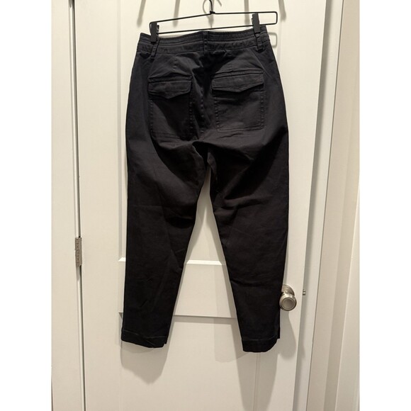 Vince Utility Pants Womens 8 Black Belted Stretch Chino Ankle Length Straight - Picture 4 of 8